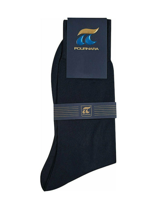 Pournara Herren Einfarbige Socken Blau Pack 147-15