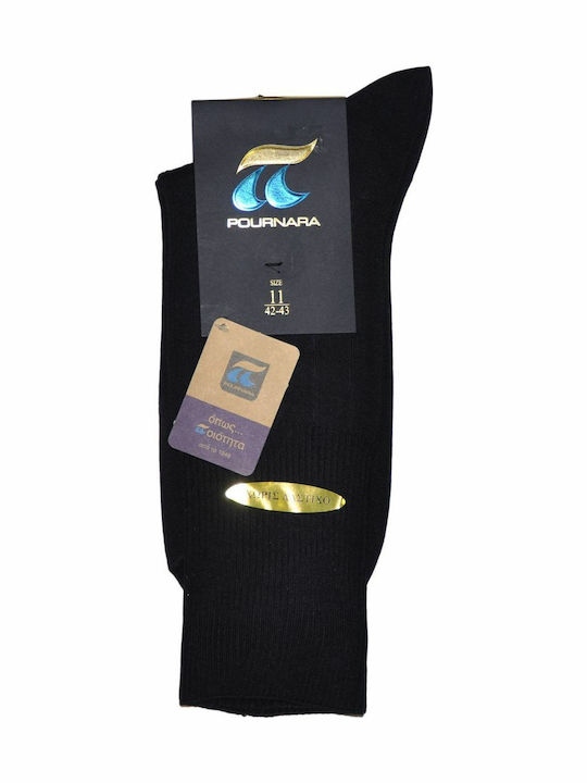 Pournara Men's Solid Color Socks Blue
