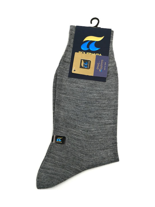 Pournara Herren Einfarbige Socken Gray 1Pack