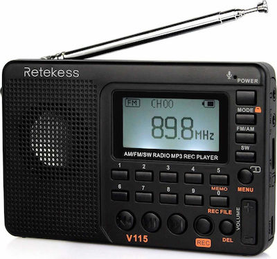 Retekess V115 Tragbares Radio Schwarz