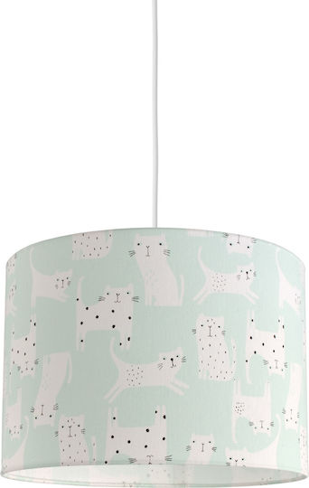 Veis Little Kitty Einfaches Licht Kinderdeckenleuchte Deckenleuchte 60W mit Fassung E27 Hellblau 35x24cm