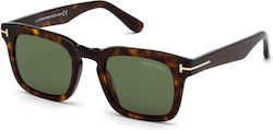 Tom Ford Dax Sunglasses Brown with Acetate Frame & Green Lens