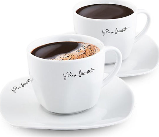 Lamart Комплект чаши Cappuccino от Порцелан Бели 220мл 2бр