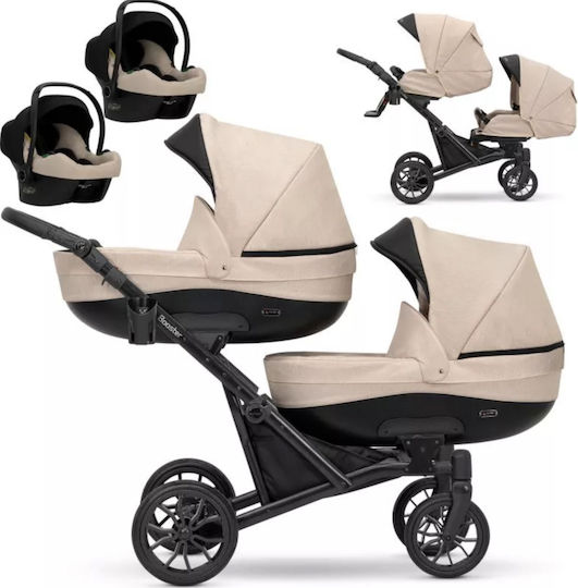 Kunert Booster Adjustable Double Stroller Suitable for Newborn Beige 19.2kg