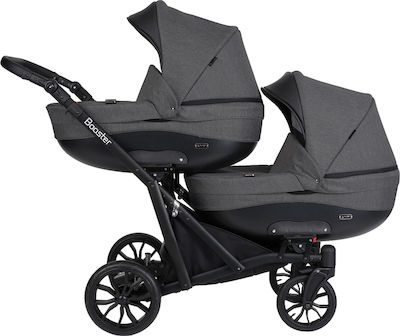 Kunert Booster 3 in 1 Verstellbar Doppelter Kinderwagen Geeignet für Neugeborene Dark Grey