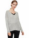 Vero Moda Women's Blouse Long Sleeve Light Grey Melange