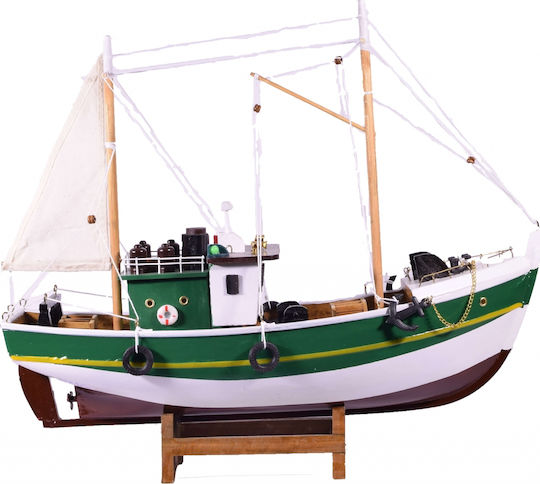 Vintage Weihnachtsboot Fischkutter Holz 40x37cm