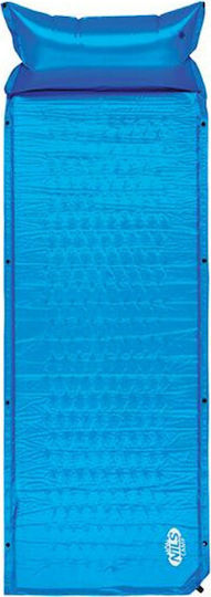 Nils Self-Inflating Single Camping Sleeping Mat 186x65cm Thickness 2.5cm in Blue color