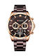 Curren Watch Battery with Brown Metal Bracelet