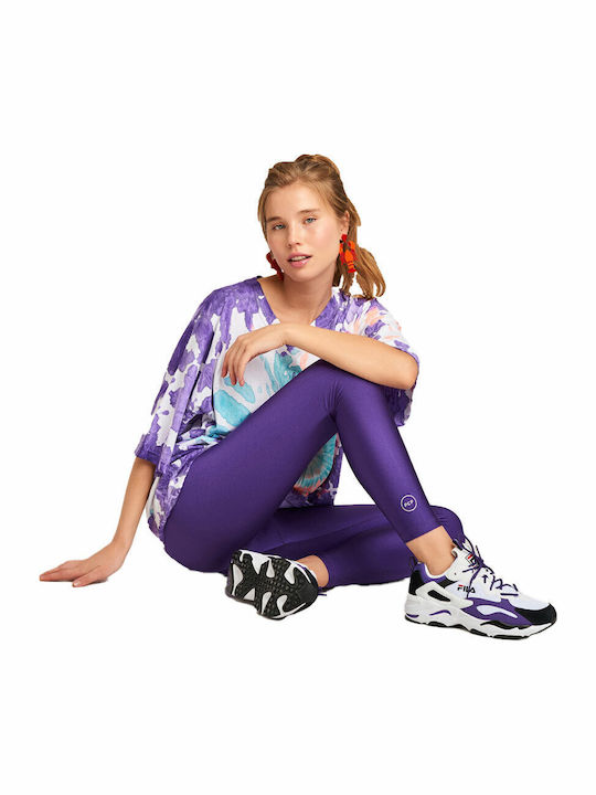 Jacqueline Shiny Women's Long Everyday Legging Shiny Purple