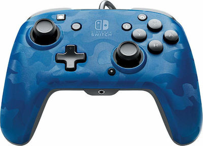 PDP Faceoff Deluxe+ Ενσύρματο Gamepad για Switch Blue Camo