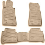 Novline Set of Front and Rear Mats Tray Type 4pcs from Rubber for Mercedes-Benz E Class Beige