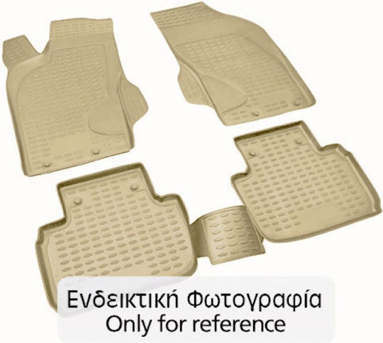Novline Set of Front and Rear Mats 4pcs Tray Type for Peugeot 407 Beige