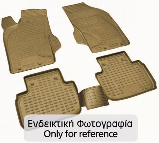 Novline Set of Front and Rear Mats 4pcs Tray Type for Toyota Hilux 2011-2015 Beige