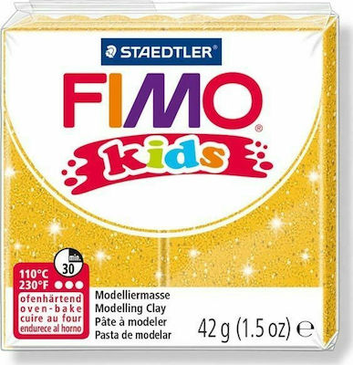 Staedtler Fimo Kids Kinder Polymerer Ton Glitter Gold 42gr 8030-112