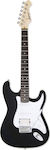 Aria Pro II STG-004 Elektrische Gitarre und HSS Pickup-Anordnung Schwarz