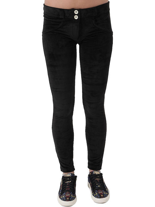 Wr.Up Skinny-Fit Täglich Frauen Lang Leggings Push Up Schwarz