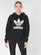 Adidas Originals Adicolor Trefoil Γυναικείο Φούτερ με Κουκούλα Μαύρο
