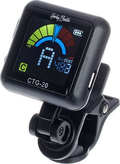 Harley Benton Chromatisch Tuner CTG-20 USB Clip Tuner in Schwarz Farbe