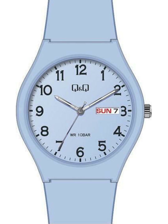 Q&Q Men's Watch 38mm Battery With Light Blue Ru...