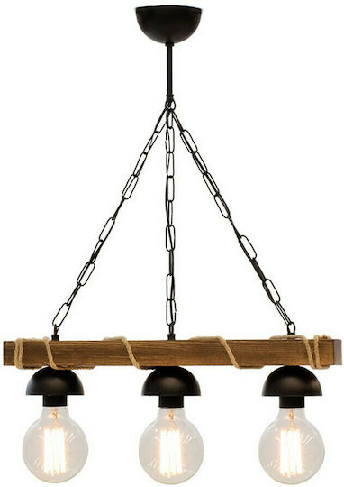 Pakketo PWL-0107 Hängelampe Schwarz Schiene mit Fassung E27 50cm.