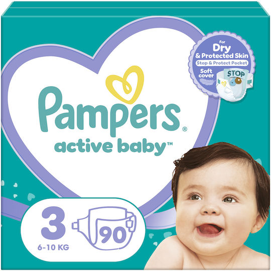 Pampers Tape Diapers Active Baby No. 3 for 6-10kg 90pcs