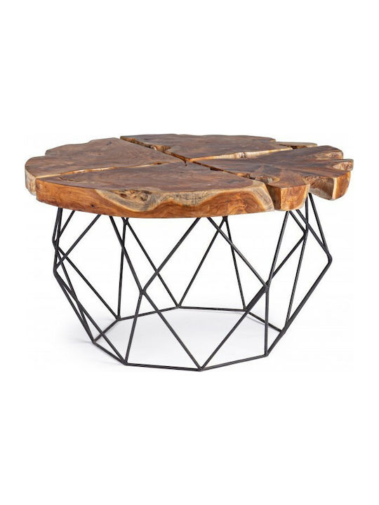 Adanya Round Solid Wood Coffee Table Natural L80xW80xH40cm