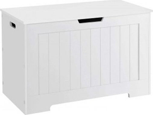 Songmics Декоративен Куфар Дървен 76x40x48см Бял Songmics Декоративен Куфар Дървен 76x40x48см Бял