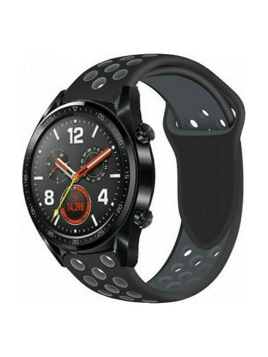 Two Tone Λουράκι Σιλικόνης Μαύρο (Huawei Watch 3 / Huawei Watch GT 2 Pro)