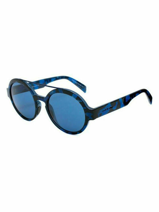 Italia Independent Men's Sunglasses with Blue Frame and Blue Mirror Lens 0913.141.GLS