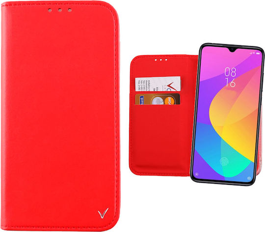 Volte-Tel Pocket Magnet Книга Изкуствена кожа Червен (Xiaomi Mi 9 Lite)