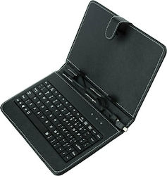 Blun Keyboard Case Flip Cover Αγγλικά US Μαύρη ...