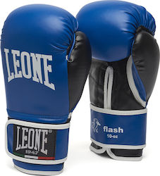 Leone Flash Synthetic Leather Boxing Competition Gloves Blue