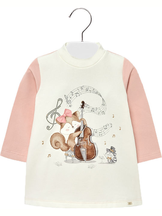 Mayoral Kids Dress Long Sleeve Beige