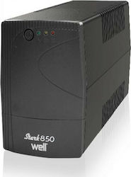 Well Stark 850 UPS Line-Interactive 850VA 480W with 2 Schuko Power Plugs