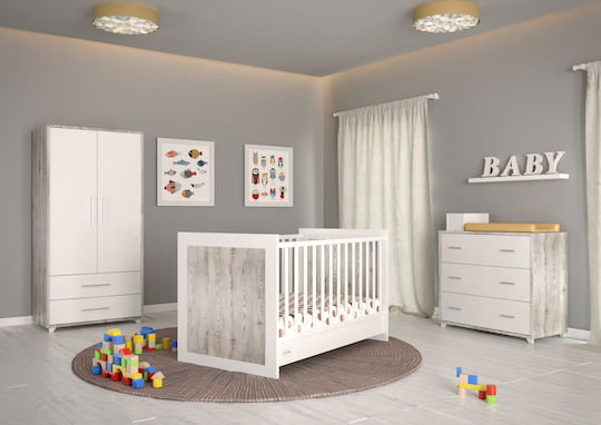 Asterias Bebe Babybett Emily Weiß & Grau