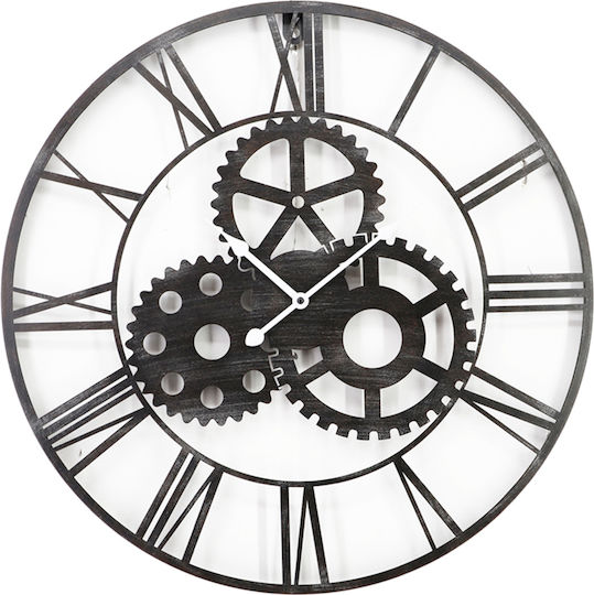 InTheBox Rowel Antique Wall Clock Metallic Black Ø60cm