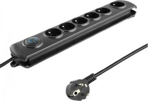 Qoltec Power Strip with Surge Protection 6 Positions with Switch and Cable 1.8m