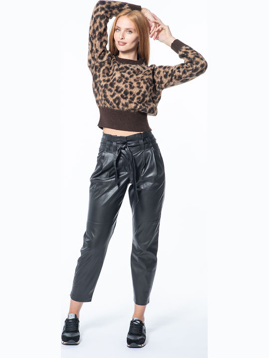 Ralph Lauren Women's Long Sleeve Sweater Animal Print Leopard