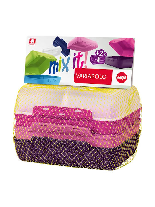 Emsa Variabolo Lunchbox Kunststoff Pink Geeignet für die Mikrowelle 16x11cm 4Stück