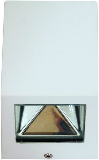 ARlight CT 8107 WH Wall-Mounted Outdoor Ceiling Light LED IP44 5W with Natural White Light Double Beam 8.5x8.5x10.5εκ.