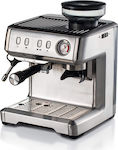 Ariete 1313 Αυτόματη Μηχανή Espresso 1600W Πίεσης 15bar με Μύλο Άλεσης Ασημί