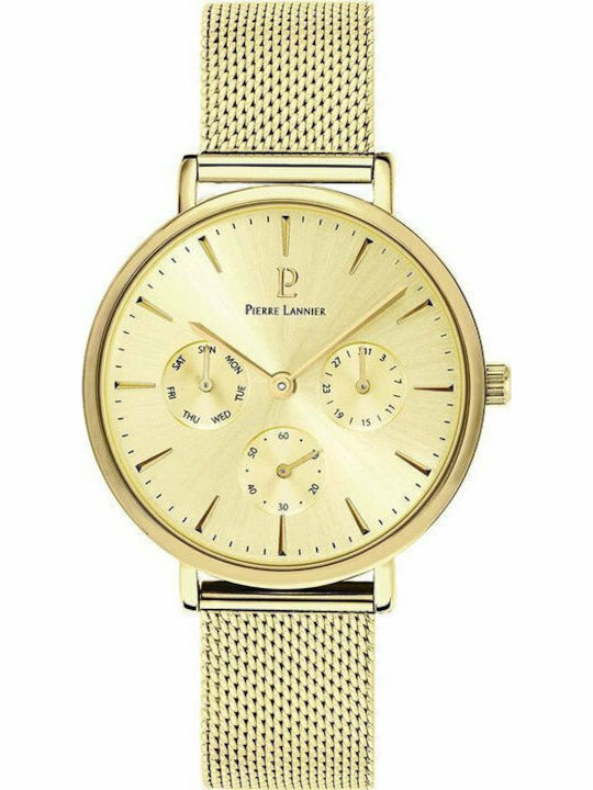 Pierre Lannier Women's Watch with Gold Metal Bracelet