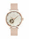 Pierre Lannier Crystals Women's Watch Automatic with Pink Gold Metal Bracelet