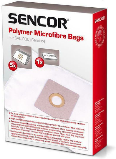 Sencor SVC 900 Vacuum Cleaner Bags 5pcs Compatible with Vacuum Cleaner Sencor