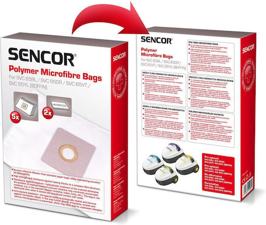 Sencor SVC 65 Σακούλες Σκούπας 5τμχ Συμβατή με Σκούπα Sencor