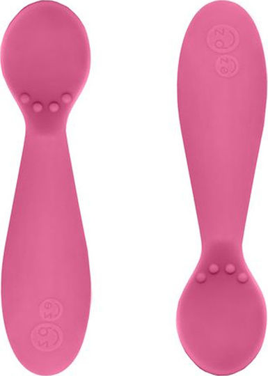 Ezpz Baby Set with Spoons Tiny made of Silicone Pink 2pcs