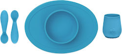 Ezpz Feeding Set Tiny made of Silicone Blue 4pcs for 4+ months