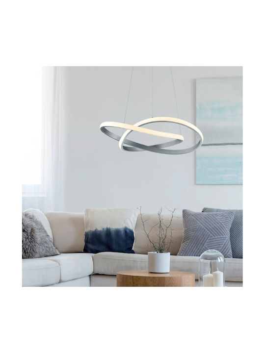 Trio Lighting Course Adjustable Pendant Light Silver 60cm