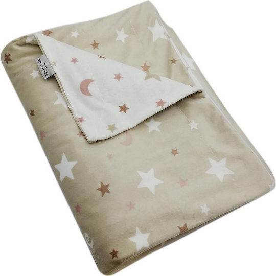 Pierre Cardin Blanket Spanish Nursery Swaddling Blankets Soft Plus Moon Fleece Beige 80x110cm